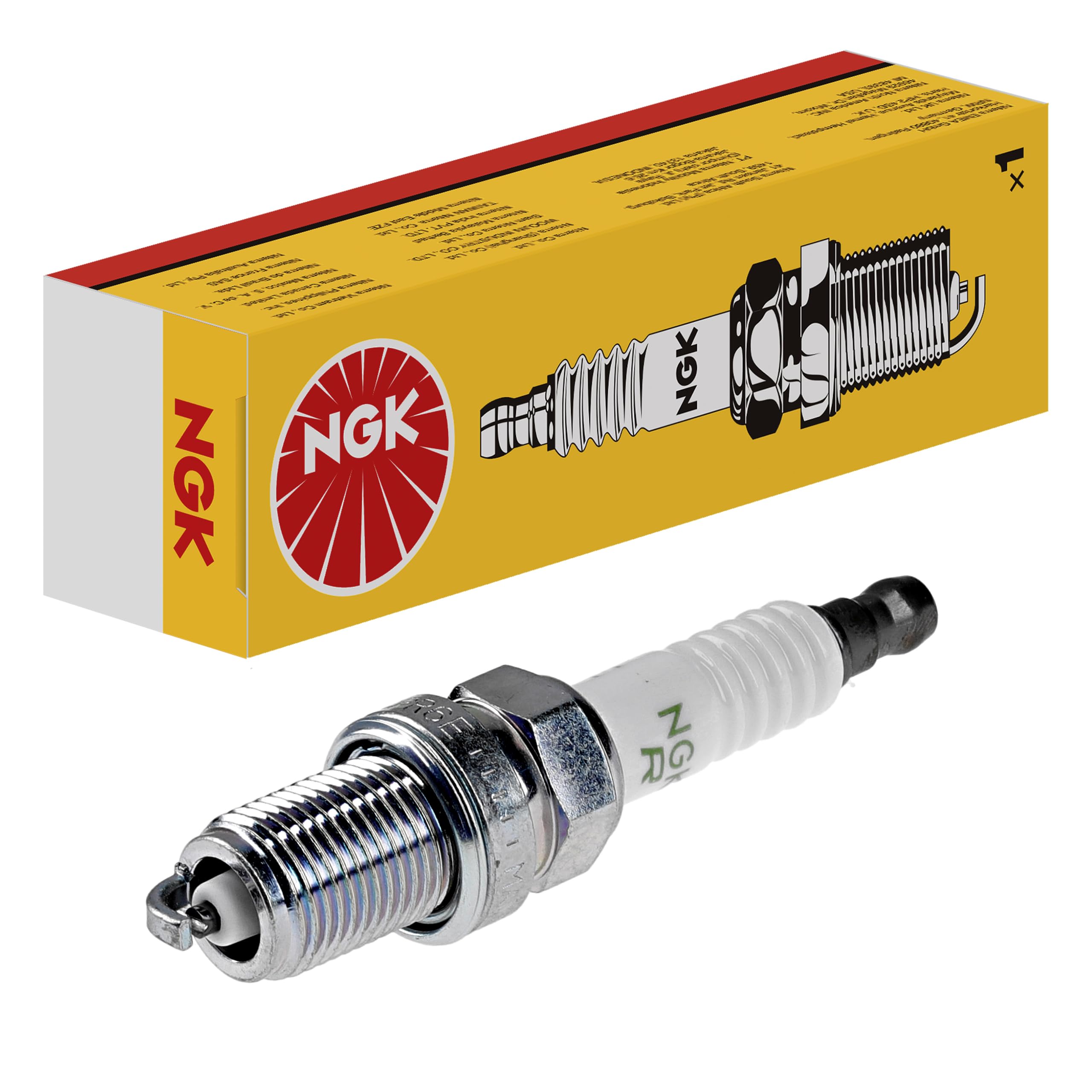 NGK Bougie d'allumage 1266 Électrode centrale en nickel 1-électrode de masse Antiparasitage 5kOhm avec siège à garniture plate R