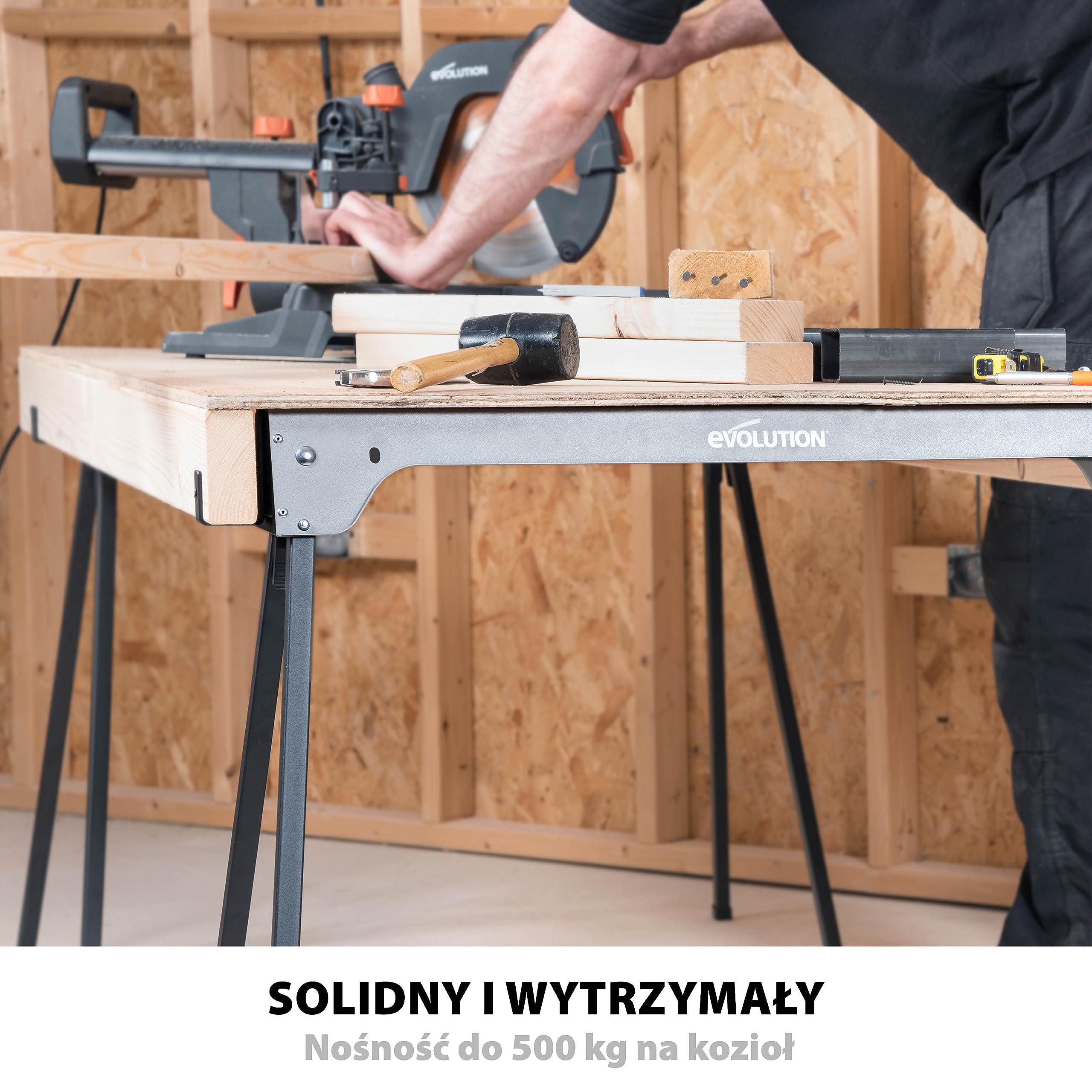 Evolution Power Tools 005-0003 Kozły Warsztatowe, Szary, 82,5 x 13,1 x 74,2 cm; 3,6 kg, 2 Sztuki