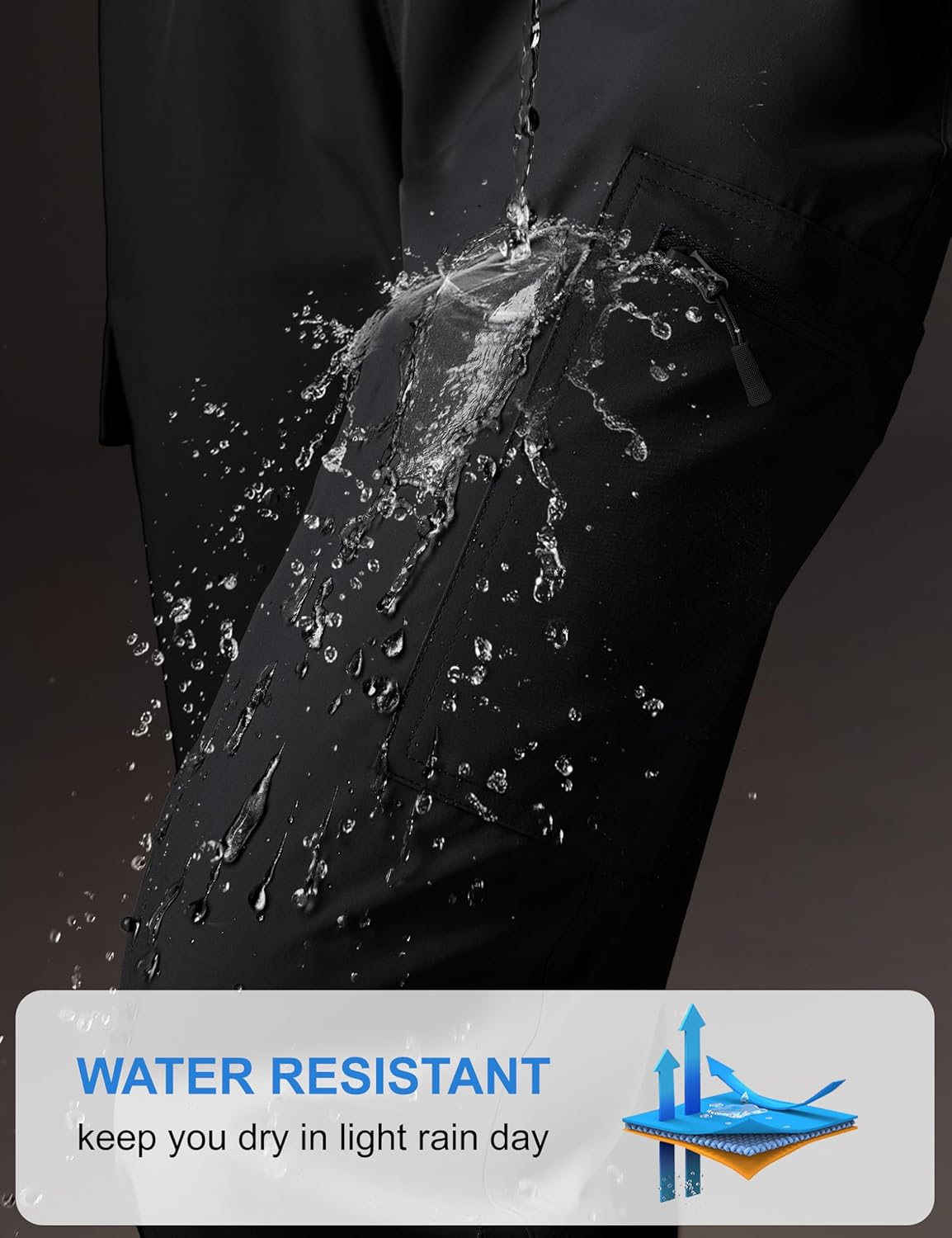 MAGCOMSEN Womens Cargo Joggers Lightweight Quick Dry Hiking Pants UPF 50 Athletic Workout Travel Casual Zipper Pockets - Image 5