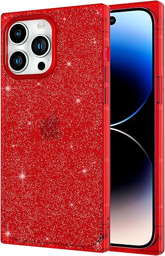 Cocomii Funda cuadrada para iPhone 13 Pro Max, con purpurina cuadrada, delgada, ligera, brillante, transparente y brillante, 2 estilos en 1, funda