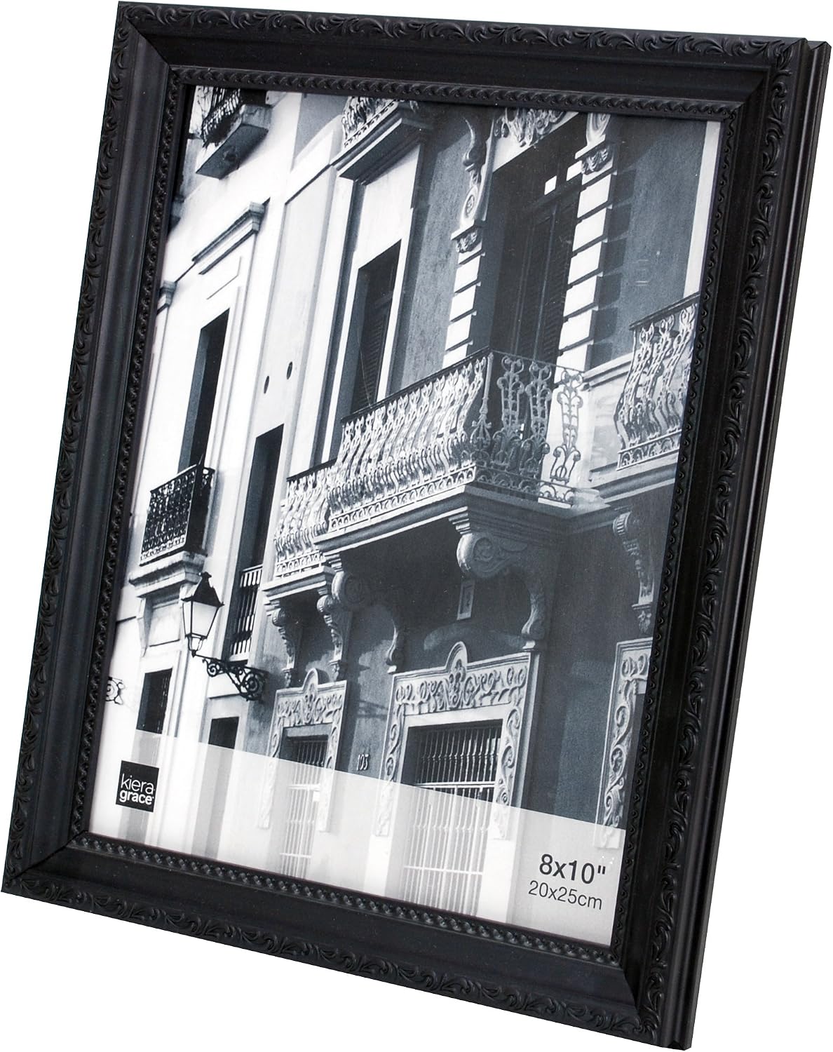 Kiera Grace Contemporary luxury-frames, 8 x 10, Black with Raised Leaf Border