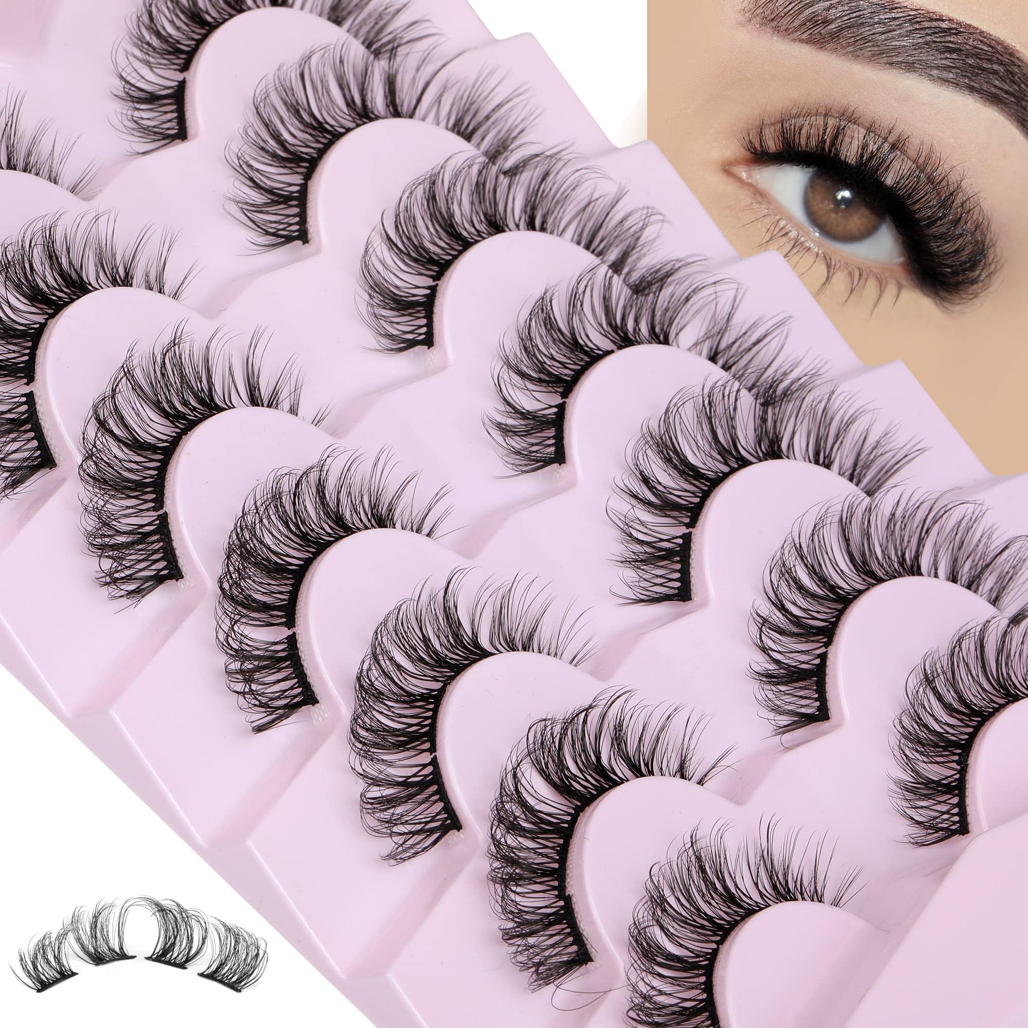 Cluster Lashes Extensions Natural Look False Eyelashes 3D Individual Lashes 15mm DIY Strip Lash Multipack