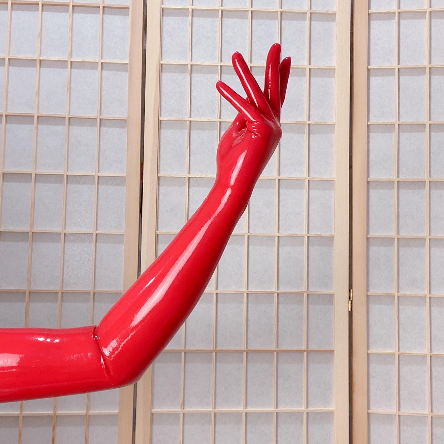 100% latex rubber gloves female fashion sexy high elastic shiny party intimate gift cos