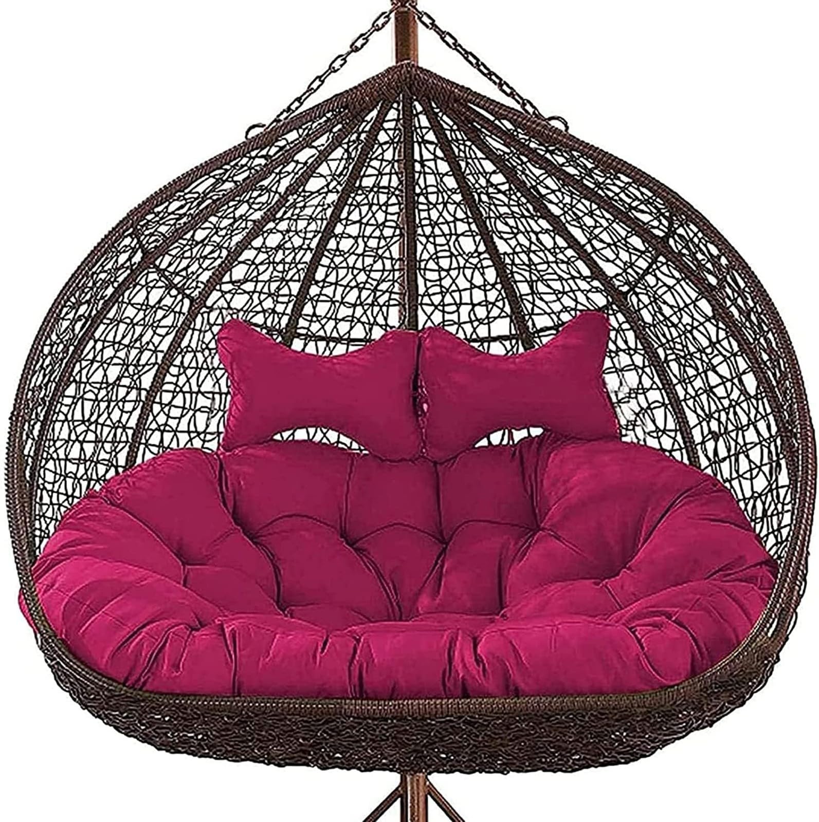 Egg Chair Swing Cushion Outdoor, 2 Person Hanging Egg Chair Cushion, Double Hanging Basket Chair Cushion, Hanging Hammock Chair Cushion Replacement (Only Cushion)(A,170 * 120cm/67 * 47in)
