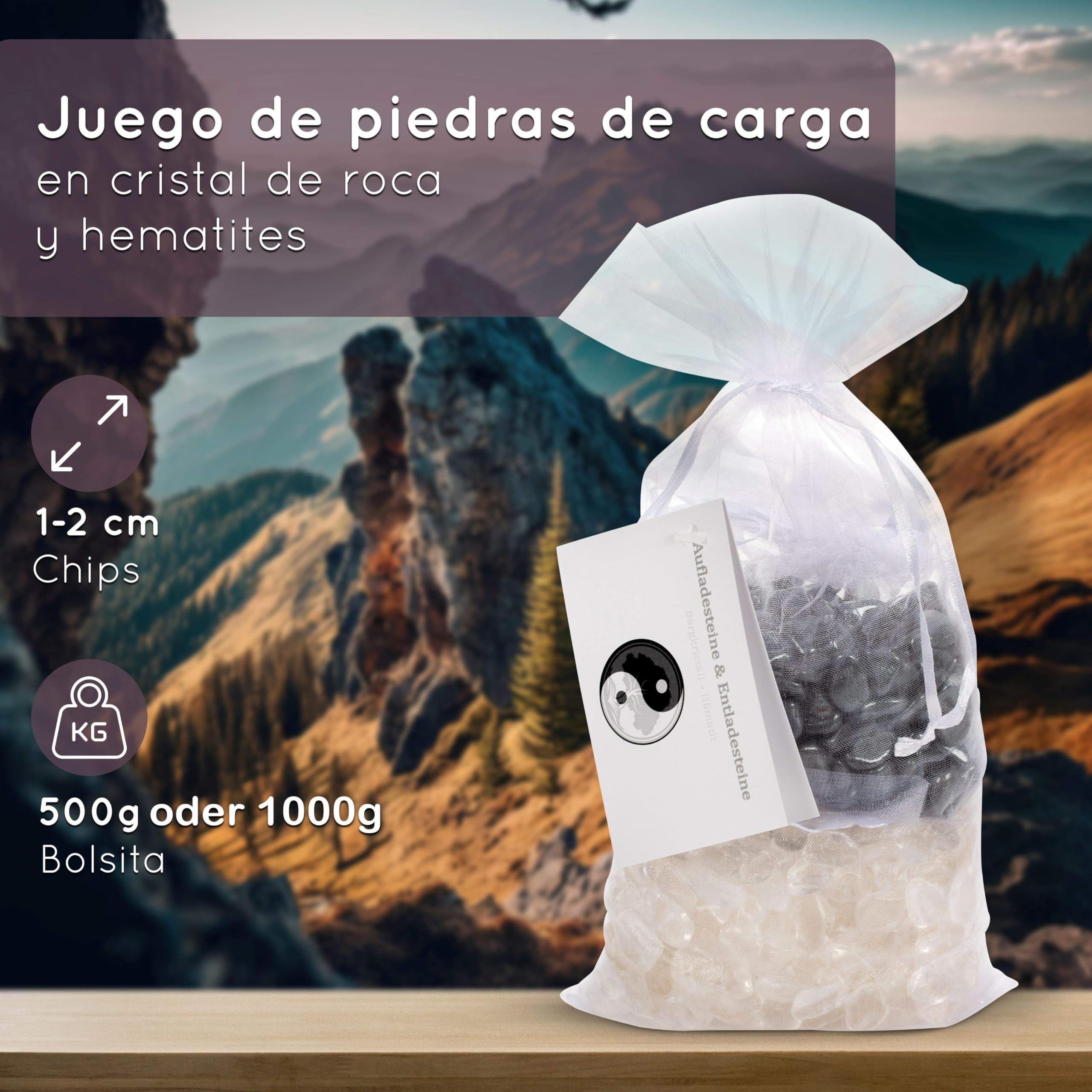 PURAJA Piedras de Carga y Descarga | Premium Hematita y Cuarzo Blanco | 100% Piedras Preciosas Genuinas | Mezcla Seleccionada a Mano | Para Cargar y Descargar Piedras Preciosas, Curativas y Pulidas