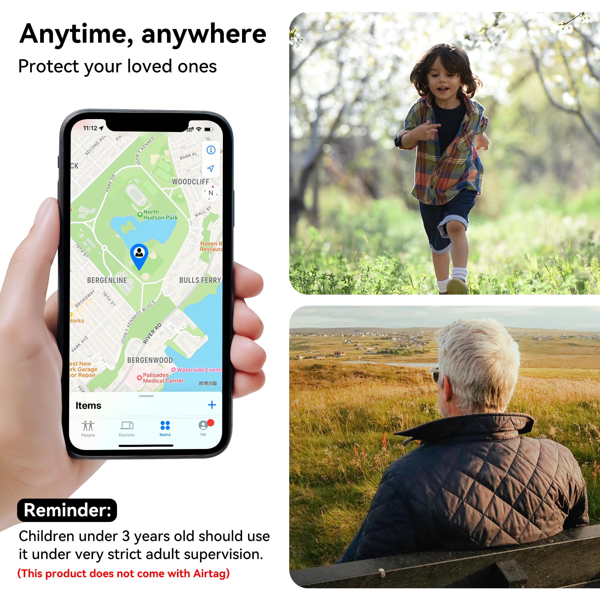 DDJ na lokalizatory GPS Air GPS dla dzieci, ukryte, 4 sztuki, uchwyty dla dzieci z niewidoczną pinezką, zabezpieczenie przed zgubieniem, dla dzieci, osób starszych, obuwia, bagażu, obroży