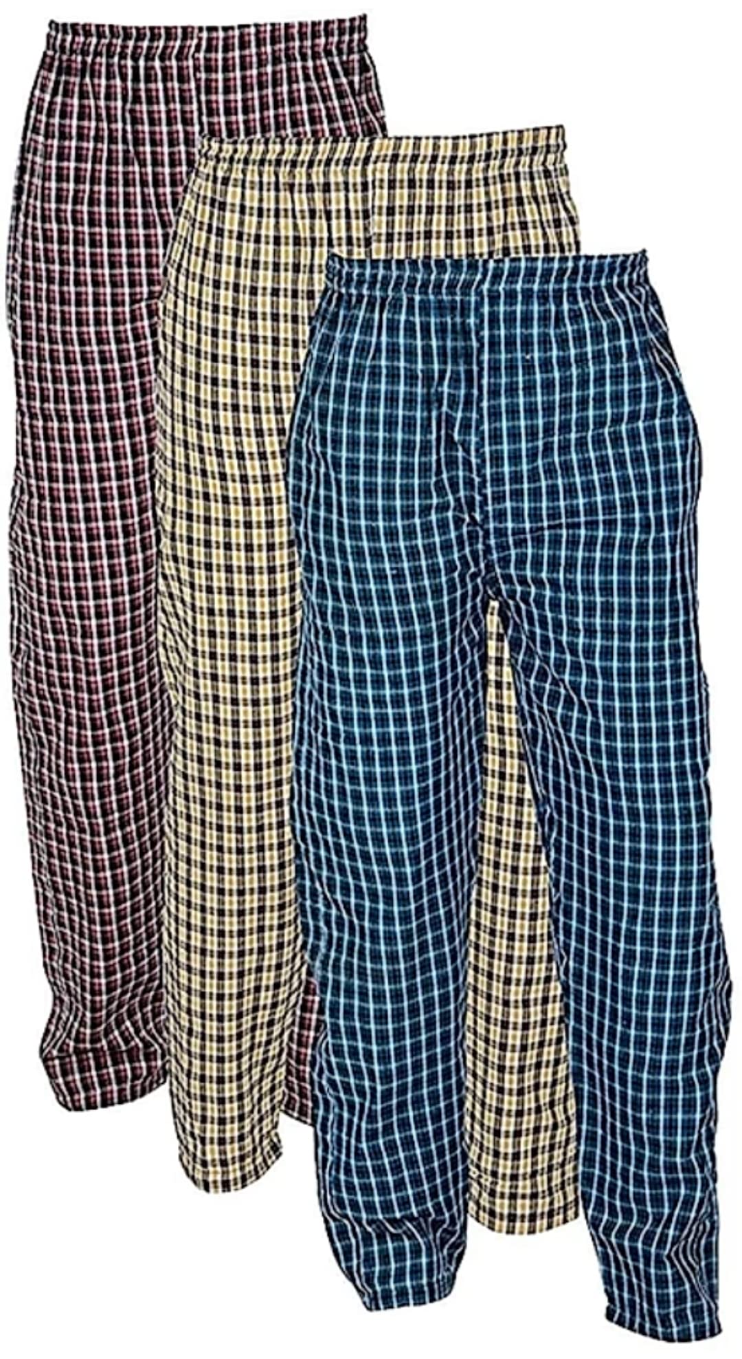 Cotton Chekered Multicolour Casual Pyjamas for Mens-picture-38