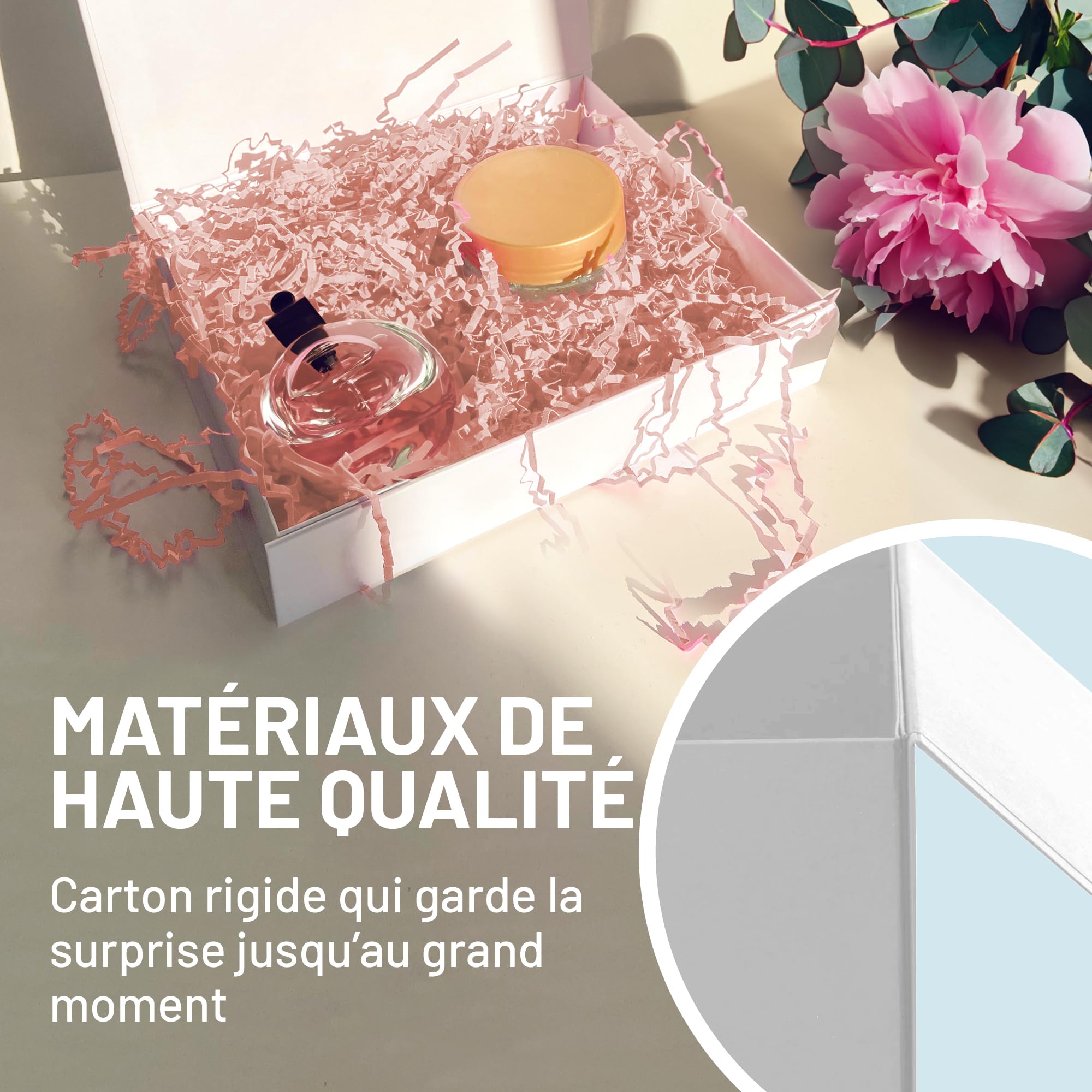 Boîte Cadeau avec Couvercle - 31x22x5 cm - Coffret Carton avec Fermeture Magnétique - Idéal pour Anniversaire, Mariage, Noël, Naissance - Emballage en blanc pour Présent - Pack de 10