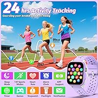 Vista 2 de Reloj para Niños con 140 Modos Deportivos, Rastreador de Fitness para Niños de 1.5", Reloj Inteligente para Niñas, No Requiere APPTeléfono, Monitor