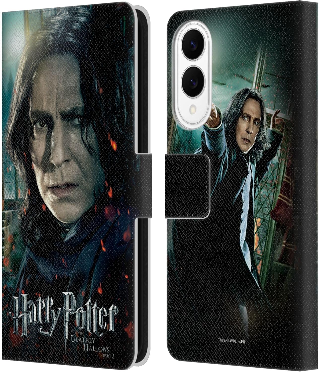 Head Case Designs Officially Licensed Harry Potter Severus Snape Deathly Hallows VIII Leather Wallet Case Compatible with Samsung Galaxy S25 Edge