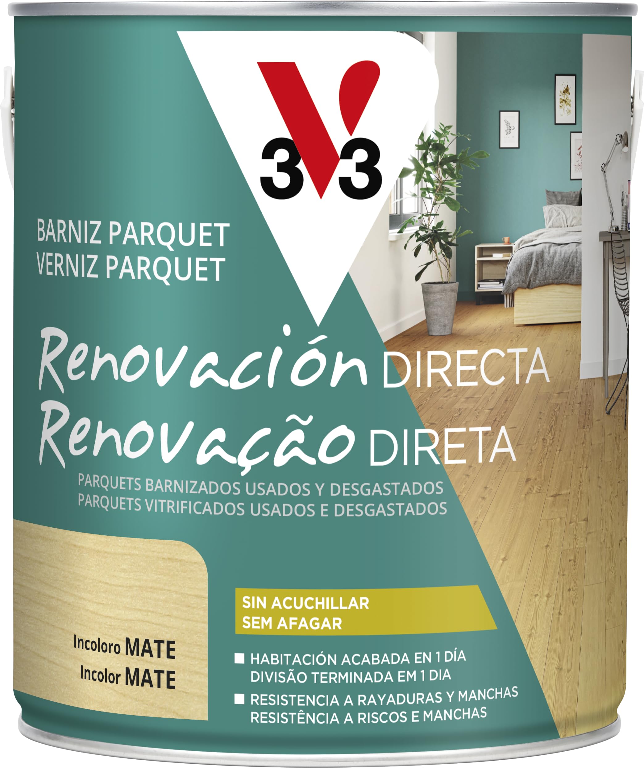 Vernis rénovateur parquet finition mate incolore 2,5L pour une protection invisible