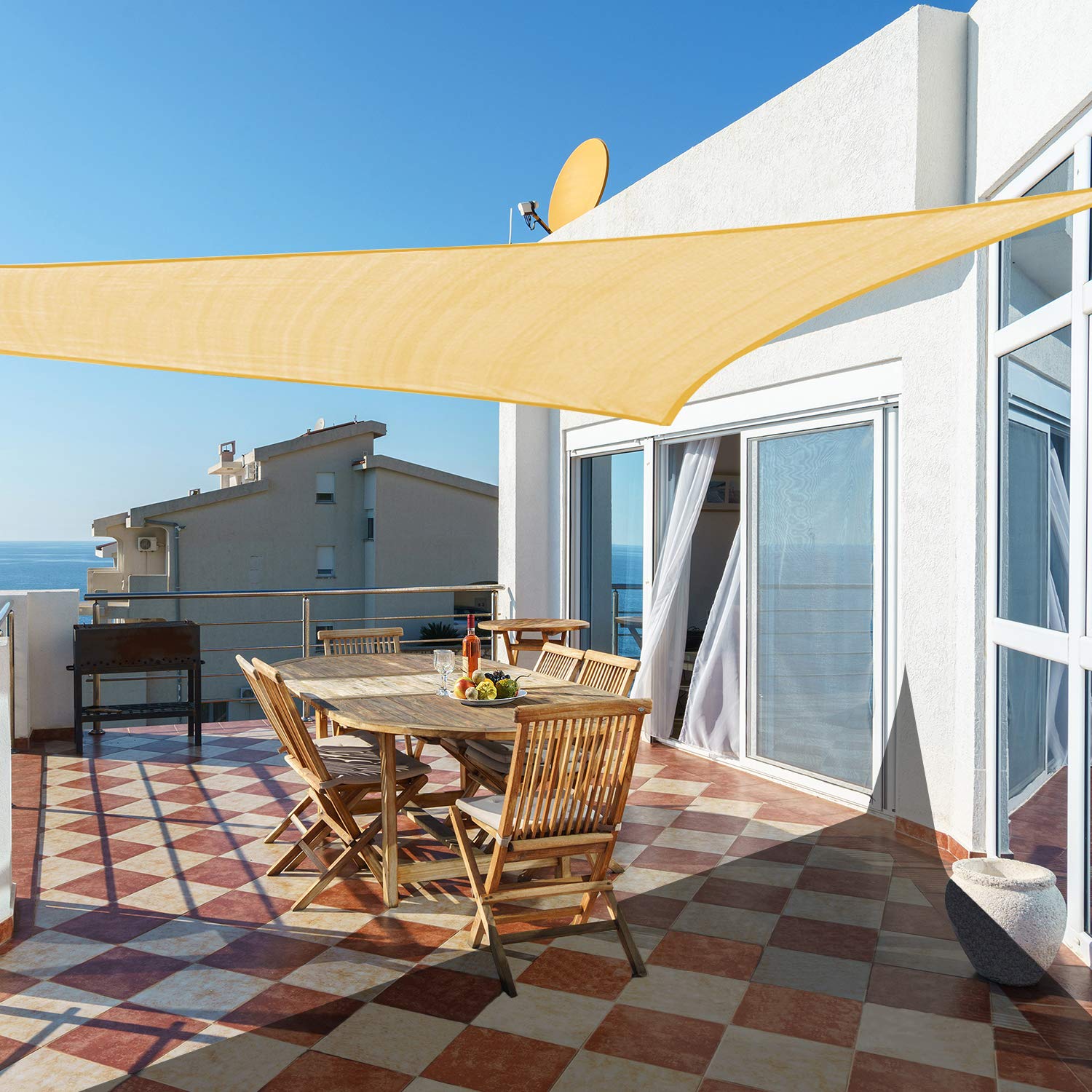 Cool Area Toldo Vela de Sombra Triangular 5 x 5 x 5 Metros ...