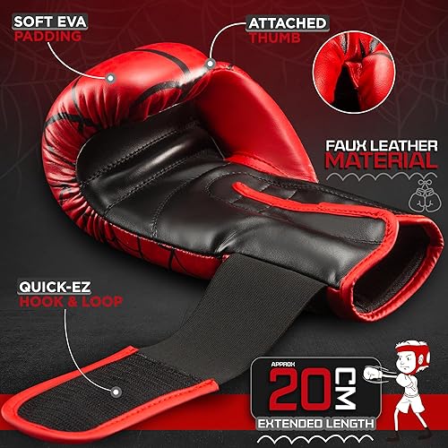 Miniatura 2 de WYOX Guantes de boxeo para niños de 4 onzas, 6 onzas, 8 onzas, guantes de boxeo juveniles para edades de 3 a 15 años, guantes de boxeo para saco de