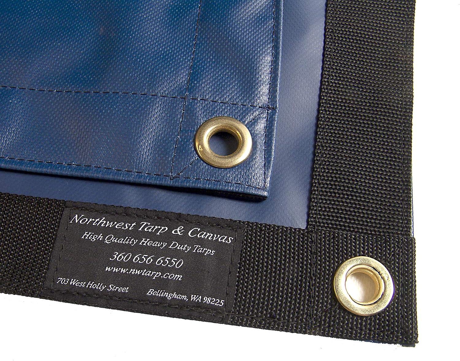 Tarp, Heavy Duty, Navy Blue Waterproof, 18 Oz. Vinyl w/Reinforced Edges