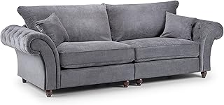 Honeypot - Sofa - Windsor - 3 Seater - 2 Seater - Armchair - Corner Sofa - Footstool - Grey - Stone - Fabric (4 Seater Sofa, Grey)