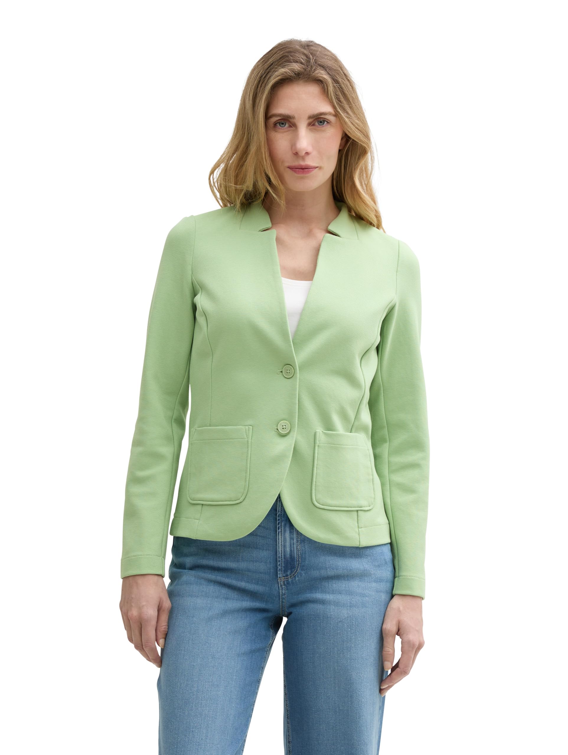 Tom Tailor Damen Basic Ottoman Blazer mit Taschen