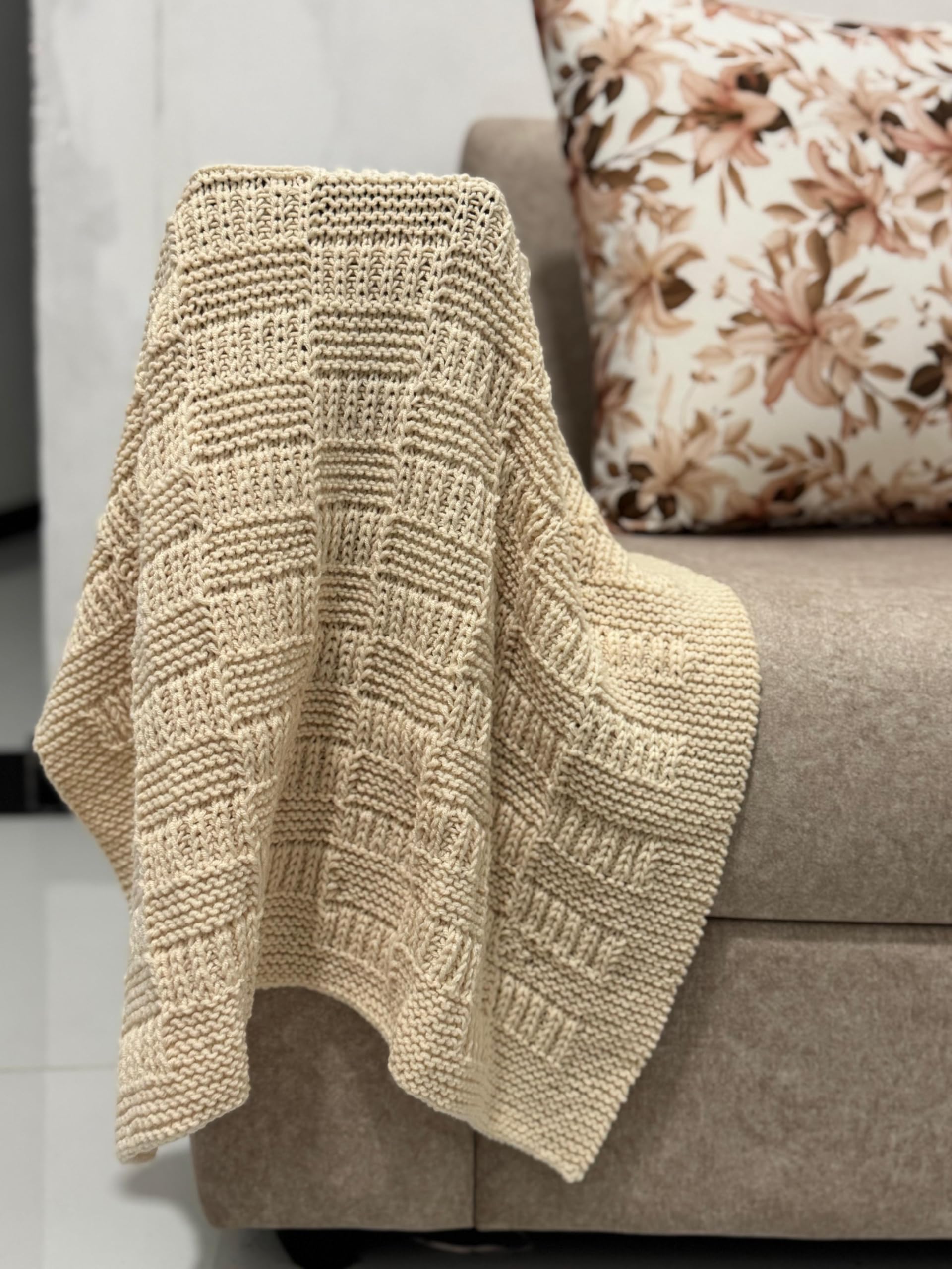 Ivory Brick Baby Blanket - Paper Knitting Pattern for Handmade Comfort