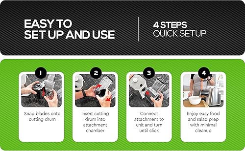 Miniatura 6 de Cortador eléctrico multifuncional de verduras y rallador de queso - 250W