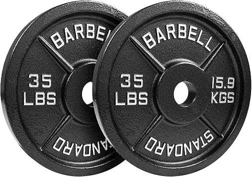 Steel Olympic Plates 335lb Set - Olympic Standard Premium Coated 2.5lb, 5lb, 10lb, 25lb, 35lb and 2x 45lb Pairs for Weight Lifting Powerlifting