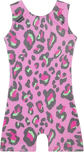 Leotards for Girls Gymnastics Toddler Dance Biketards Mermaid Unicorn Athletic Dance Wear Shiny Rainbow Blue Hotpink