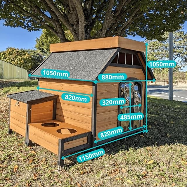 Foto 2 de 8 de Animal Valley - Casita para perros Beauceron con techo vegetal - Madera y Shingle - 115 x 105 x 105 cm