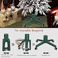 Vista 4 de Blissun Soporte de árbol de Navidad para árboles de Navidad artificiales, soporte para árbol de Navidad artificial con ruedas móviles, soporte