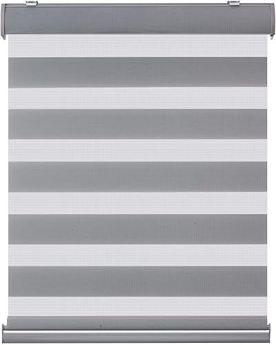 Miniatura 9 de Changshade - Persiana enrollable sin cordones estilo cebra con cajón, dos capas de malla y tela opaca para el día y la noche, 36pulgadas de ancho,
