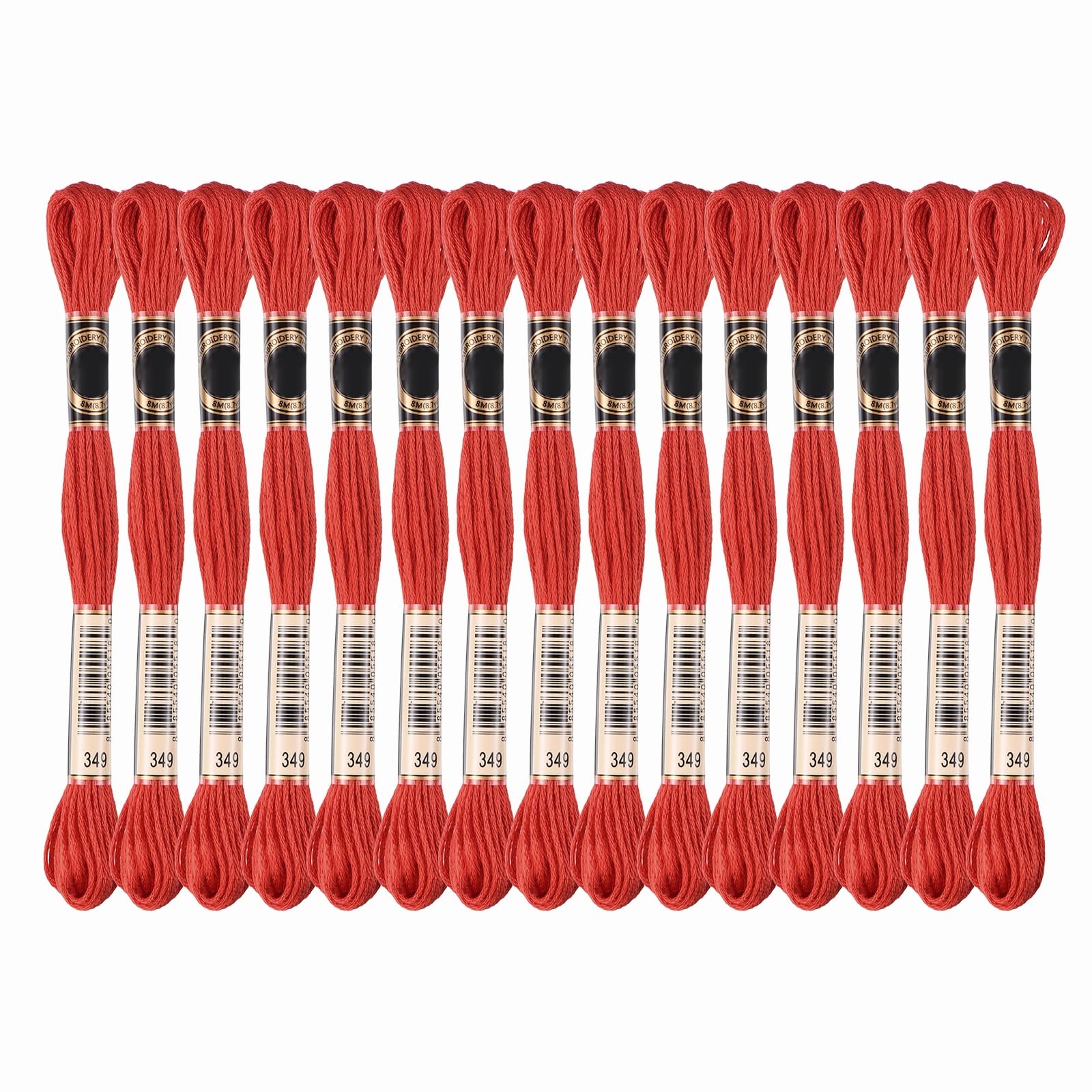 PATIKIL 15 Skeins Embroidery Floss, Solid Colors Polyester Embroidery Threads Friendship Bracelets String for Cross-Stitch Hand Embroidery, Bright Red