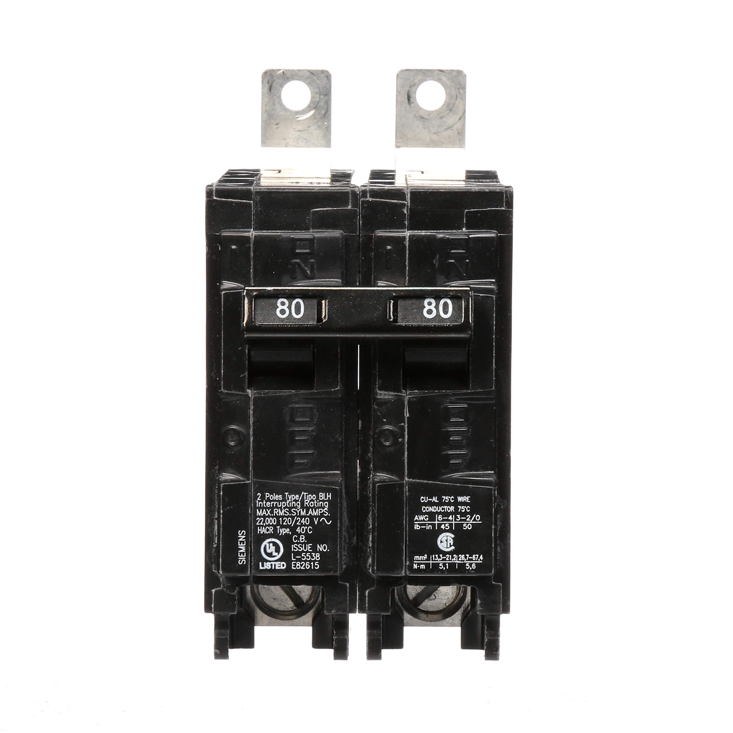 xxx breaker 2 「xxxbreaker2」 Siemens B280H 80-Amp Double Pole 120/240-Volt 22KAIC Bolt in
