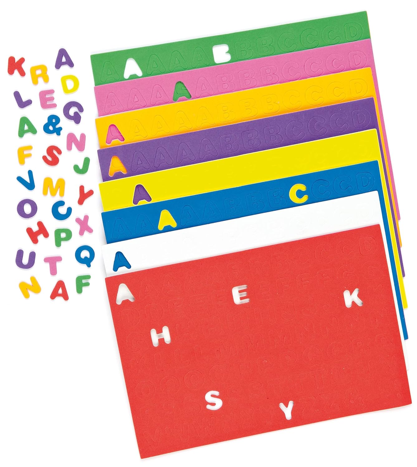 Self Adhesive Foam Upper Case Letters Alphabet Stickers Childrens Craft