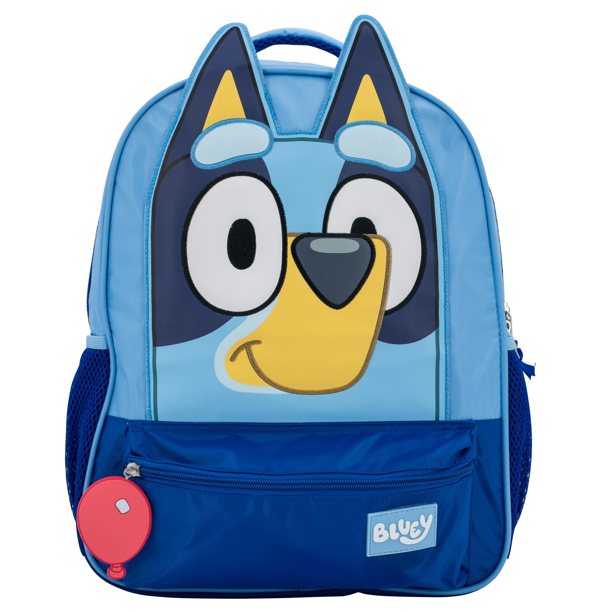 Bluey Mochila para niños, mochila escolar de 16 pulgadas con características 3D, color azul, Negro/Azul, Estándar, Personaje