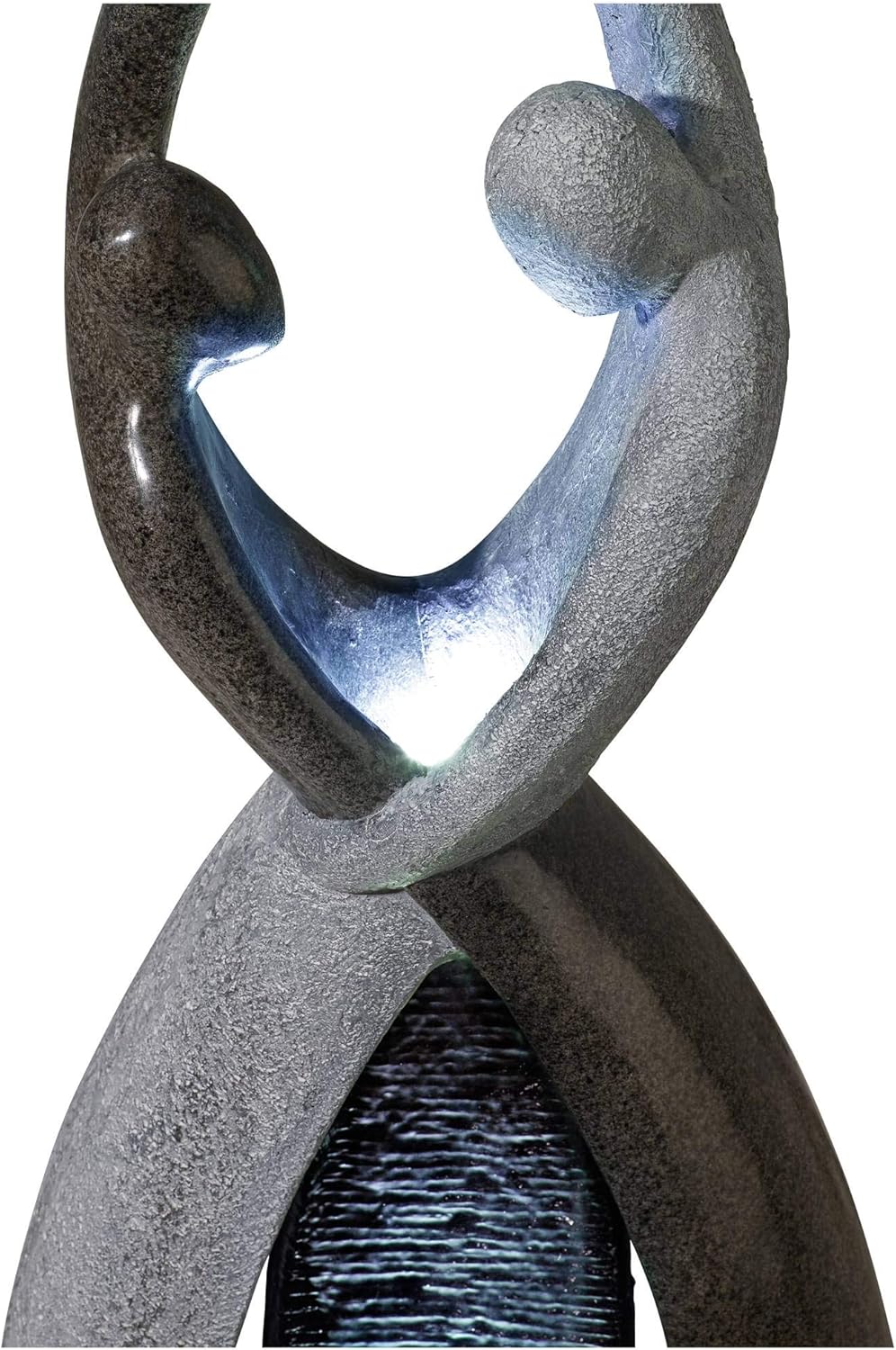 Dancing Couple Modern Zen Outdoor Floor Water Fountain with LED Light Black Gray Stone 57" for Yard Garden Patio Backyard Deck Home Lawn Porch House Exterior Balcony - John Timberland : Outdoor Statues : Patio, Lawn & Garden