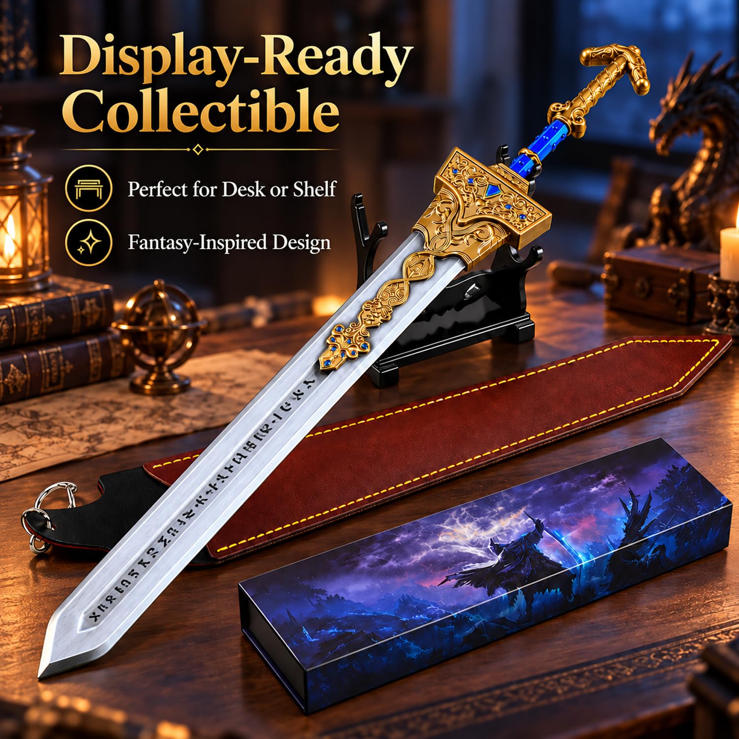 Elden Rings Royal Greatsword Réplique 30 cm avec Support et Coffret