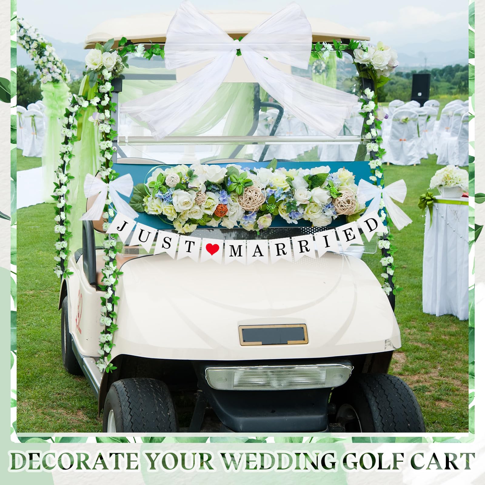 How to decorate a golf cart for a wedding | Beachweddingtips.com