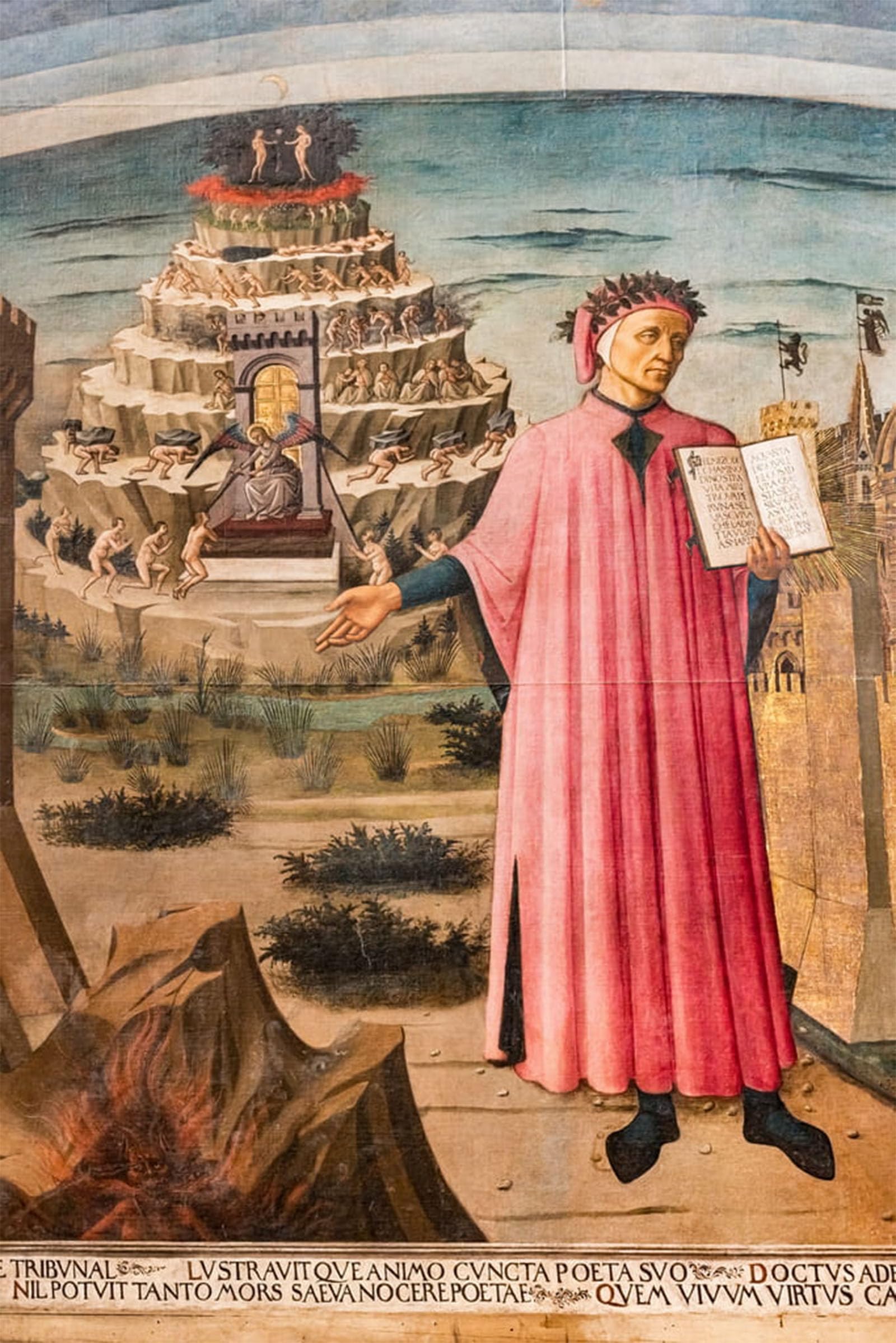 SERENDIPITP Vintage Picture Print on Canvas Wall Art Poster Dante Alighieri's Divine Comedy Detail by Domenico Di o Artwork Print Poster for Wall Decor 60x90cm
