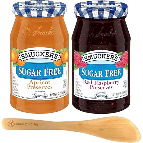 Smucker's Sugar Free Apricot Preserves and Red Raspberry Preserves, 12.75 Ounce (Pack...