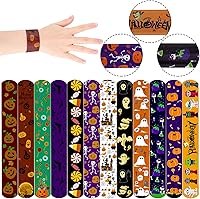 Vista 4 de Elcoho 72 pulseras de Halloween, 12 estilos de pulseras de Halloween, pulseras para niños, bolsas de regalo de fiesta, regalos de cumpleaños