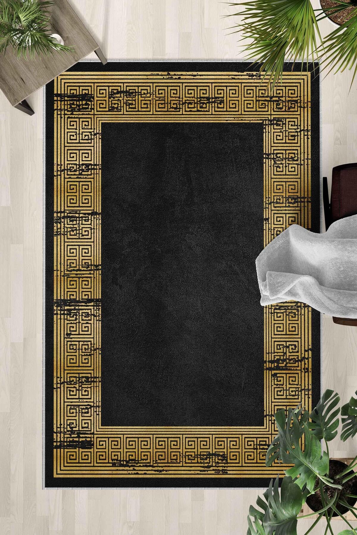 Monnhein Çok Renkli Halı 0055 - Yıkanabilir, Kaymaz Taban, Dijital Baskılı, Leke Tutmaz, İnce Hav, Modern Salon, Oturma Odası, Yatak Odası ve Mutfak için Dekoratif Halı