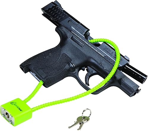 Miniatura 2 de Lockdown Candado de pistola de cable de 15 pulgadas con diseño aprobado por el Departamento de Justicia de California y candado con llave para