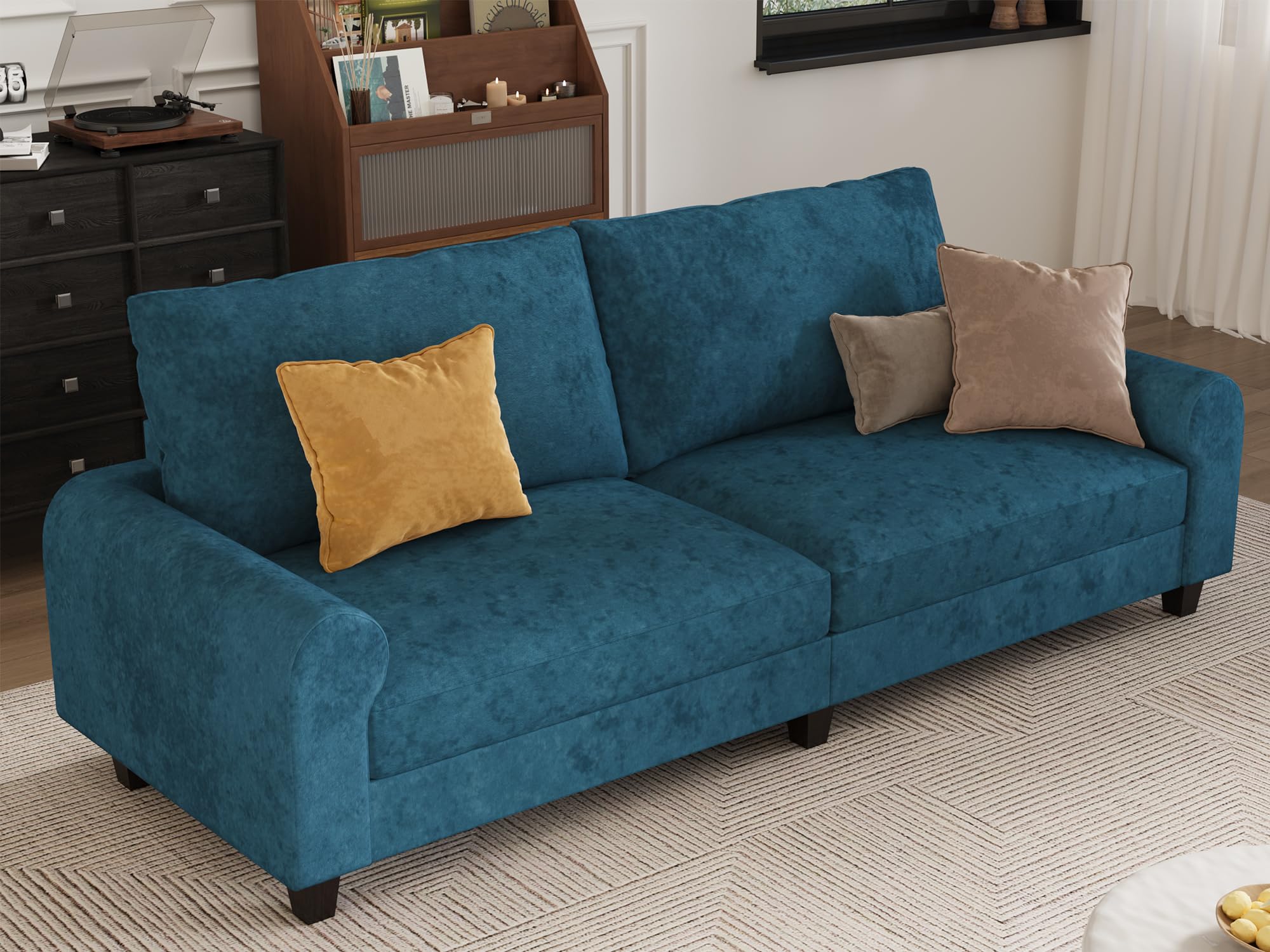 EASE MOOSE 88.5" Velvet Loveseat Sofa, Deep Seat Couches for Living Room