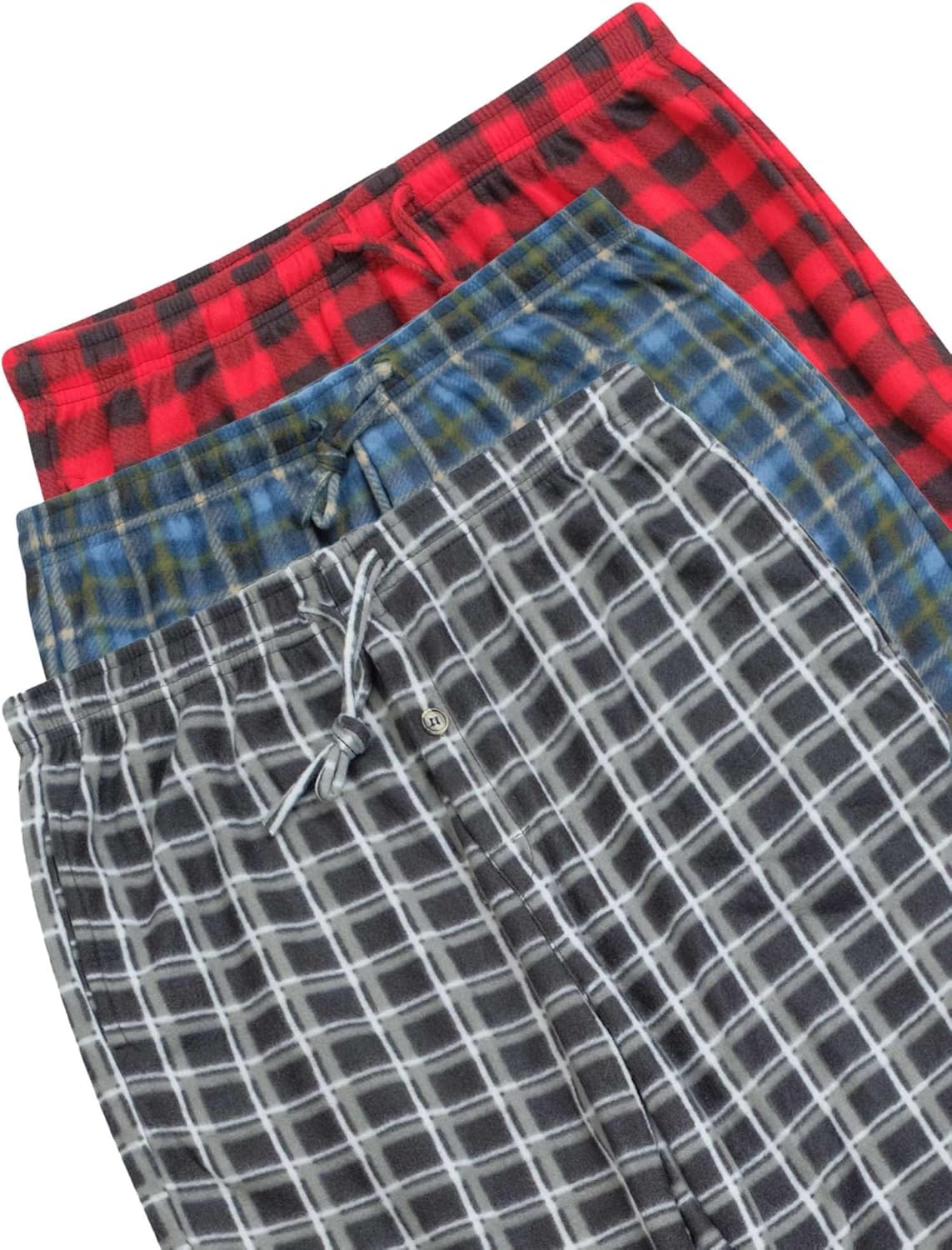 Real Essentials 3 Pack: Men's Fleece Pajama Pants Loungewear Soft PJ Bottoms Sleepwear with Pockets (Big & Tall Available) - Image 6