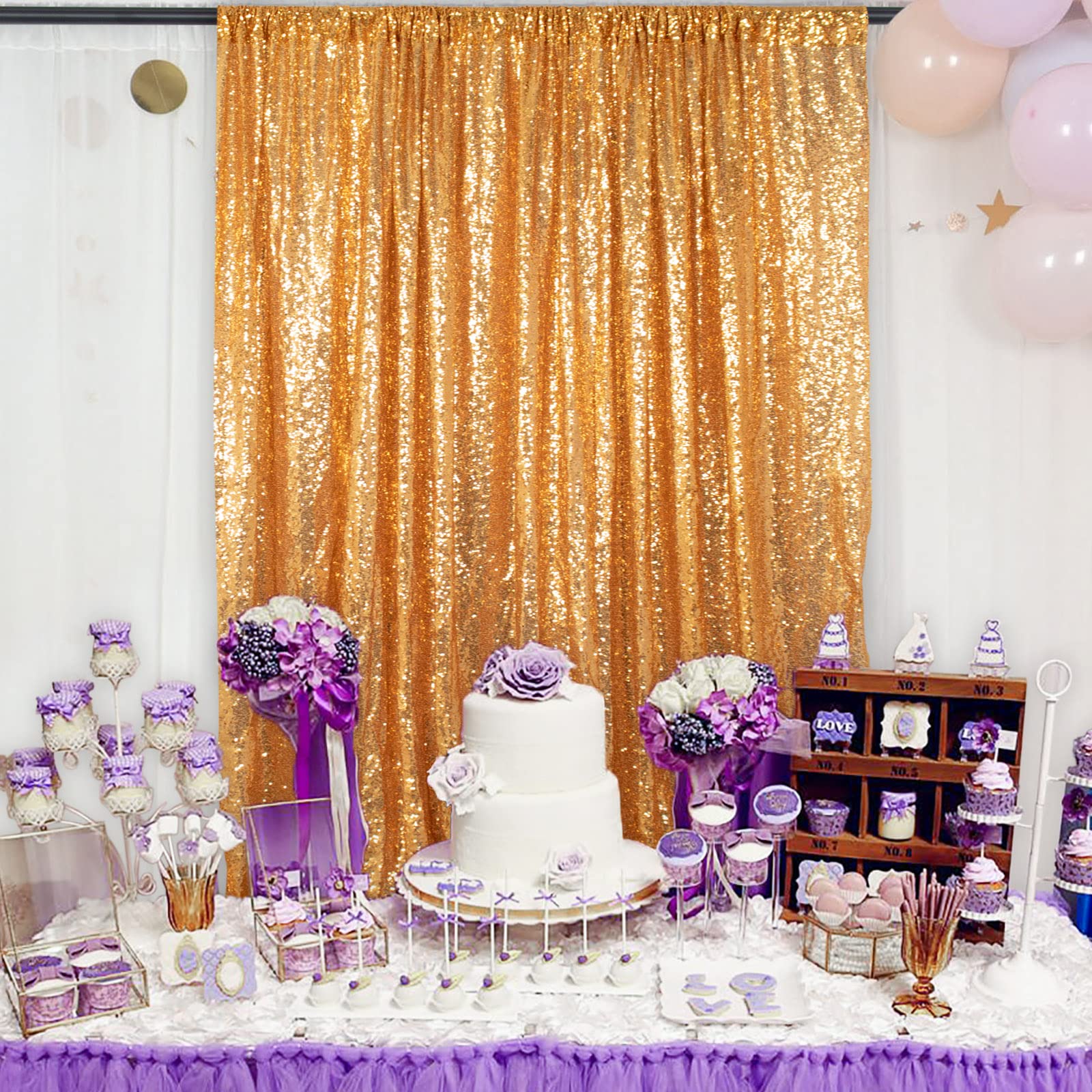 12x Glitzer-Wandhintergrund Gold – Pailletten-Paneele 90x120 Cm Für Party-Deko | Geburtstag, Hochzeit, Halloween