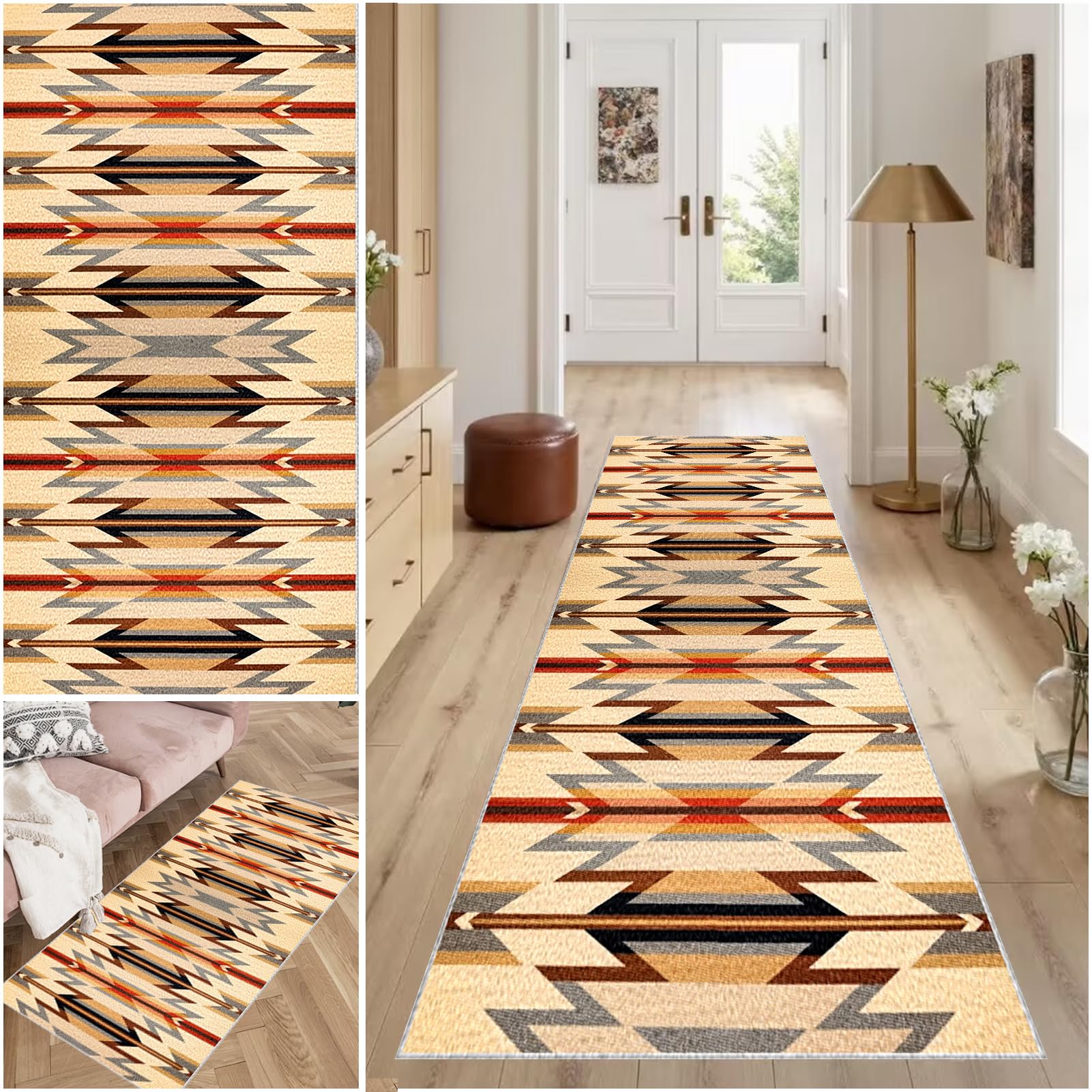 Carpet Runner for Hallway Non Slip Machine Washable Kitchen Runners Laundry Room Absorbent Area Rug Runner Floor Door Mat Runner for Hallway Entryway Kitchen Laundry Room Hall Runner 90 x 320 cm