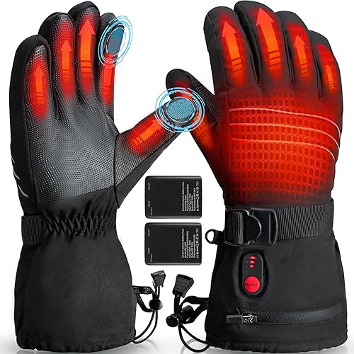 Guantes térmicos para hombres y mujeres, batería recargable de 5000 mAh, guantes térmicos eléctricos para motocicleta, guantes de esquí cálidos para