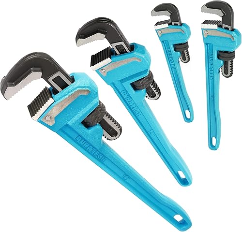 Vista 9 de DURATECH Llave de tubo de 10 pulgadas con compensación, llave de tubo de extremo de servicio pesado, mango de hierro fundido, llave de fontanería