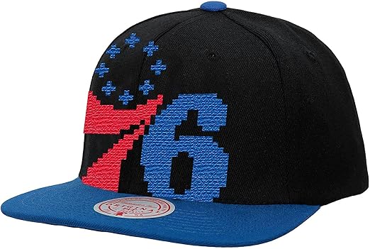 Mitchell & Ness NBA 8 Bit XL Snapback HWC Philadelphia 76ers Black/Blue, beżowy, jeden rozmiar