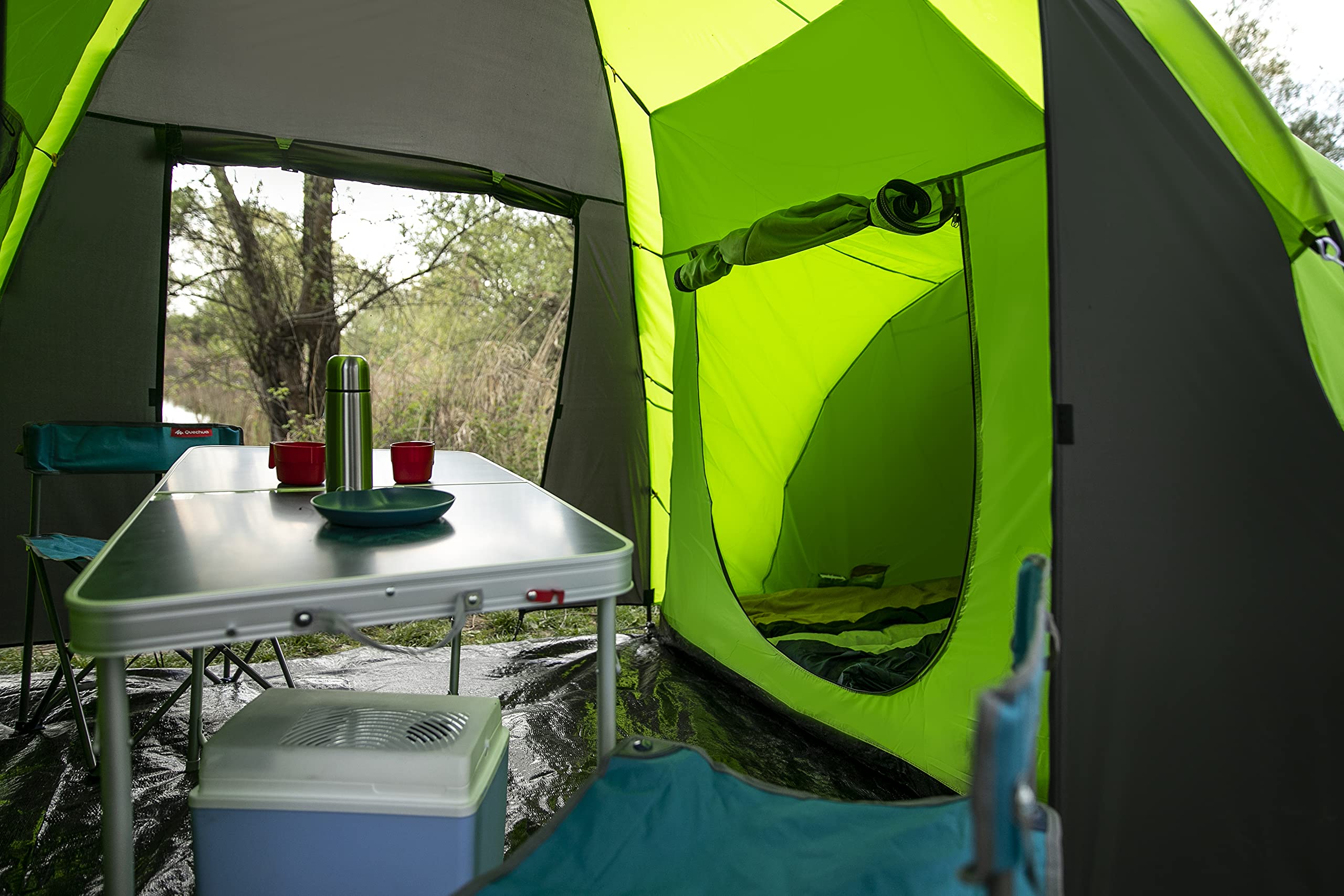 peme Tienda de Campaña Túnel Bojan 6, para 6 Personas, Impermeable 4000mm, Carpa Familiar para Actividades al Aire Libre como Trekking, Camping y Senderismo, con Vestíbulo y Toldo Solar, 2 Entradas