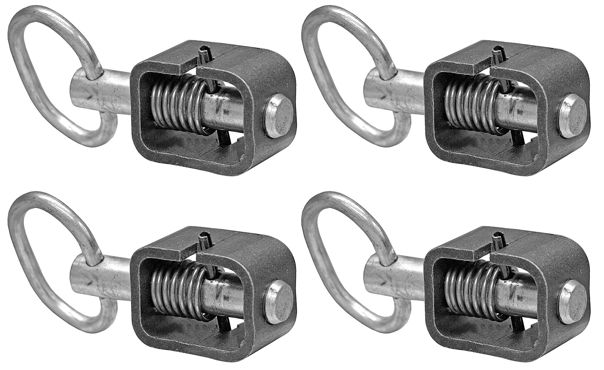 BUYERS PRODUCTS COMPANY B2598H Weld-On 5/8" Spring Latch Assembly with Plain Tube, 4 Pack, Spring Loaded Bolt, 4.68" x 2.53", Heat Treated Pin, Utility Gate Latch