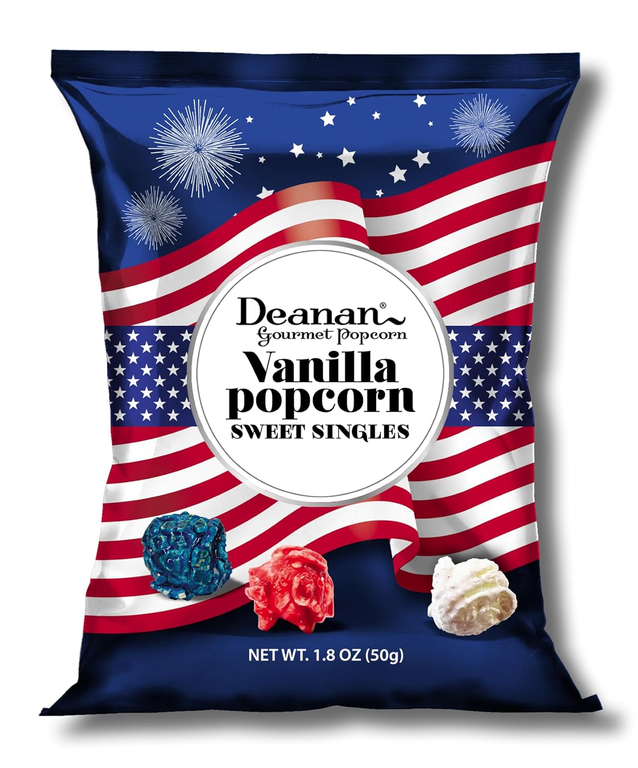 Deanan® Patriotic Vanilla Popcorn "Sweet Singles" 12 count