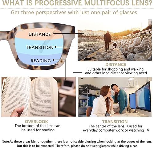 Miniatura 3 de ZONLON Paquete de 4 lentes de lectura progresivos multienfoque para mujeres, estilo Oprah, bloqueo de luz azul, lectores de computadora